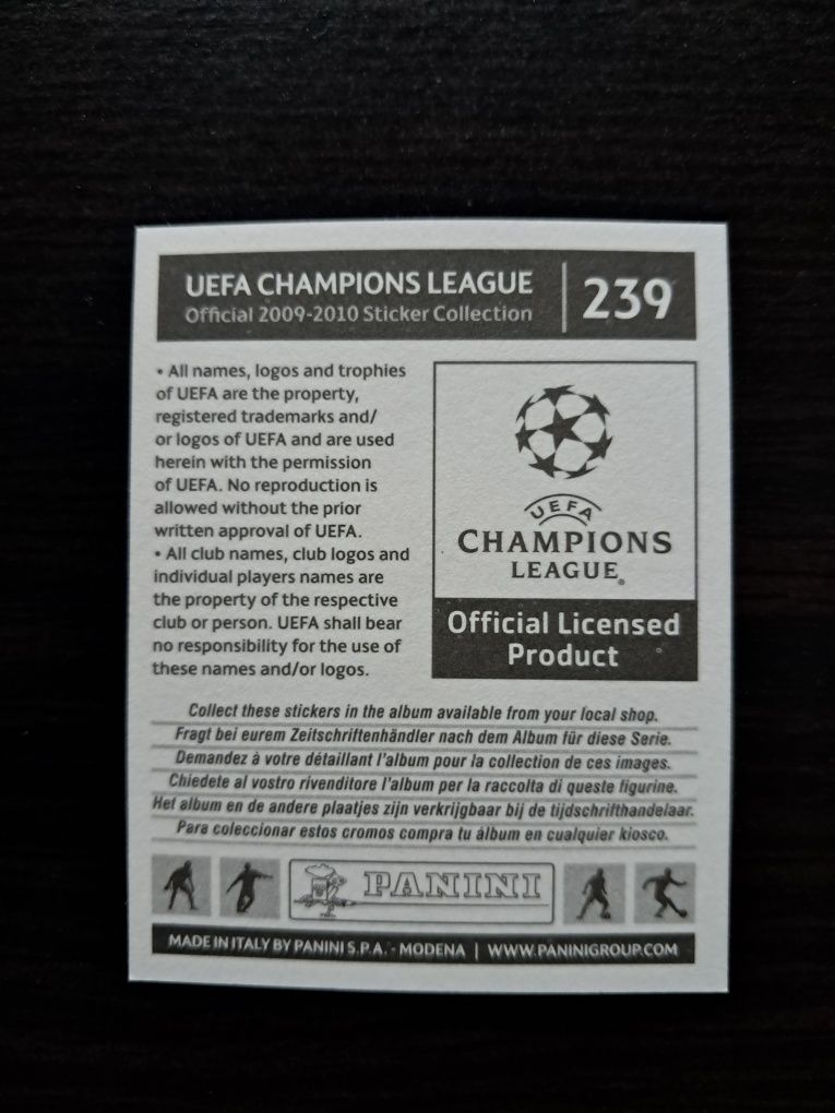 Cromo futebol de Radamel Falcão(UEFA Champions League 2009)Panini