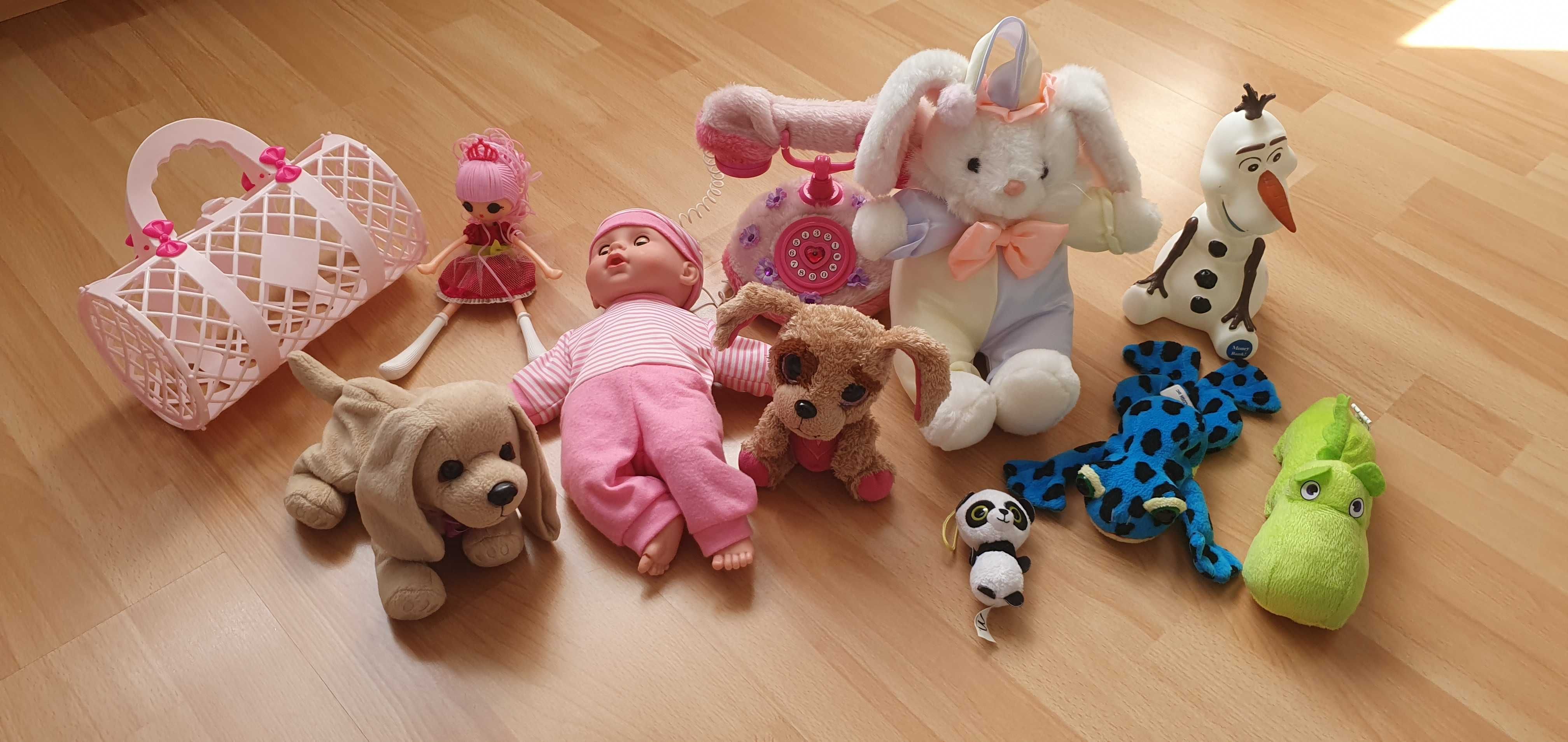 Duży zestaw zabawek, lalek, maskotek dla dzieci