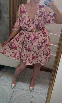 Różowa sukienka Shein Curve