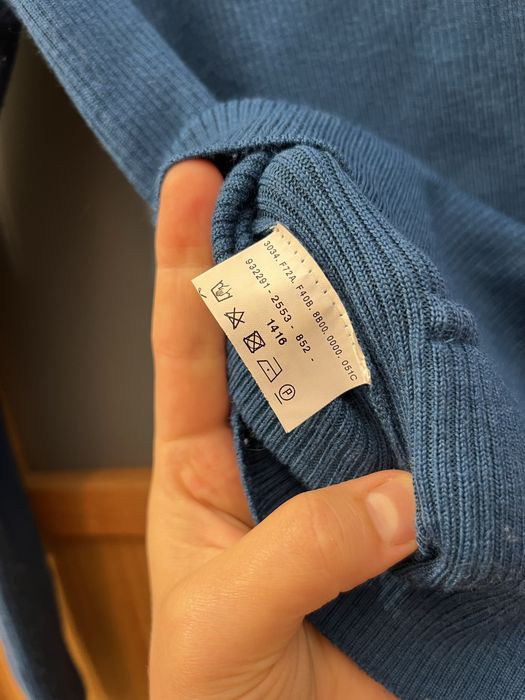 Ciepła bluza morska błękit Taifun z asymetrycznym zamkiem kardigan