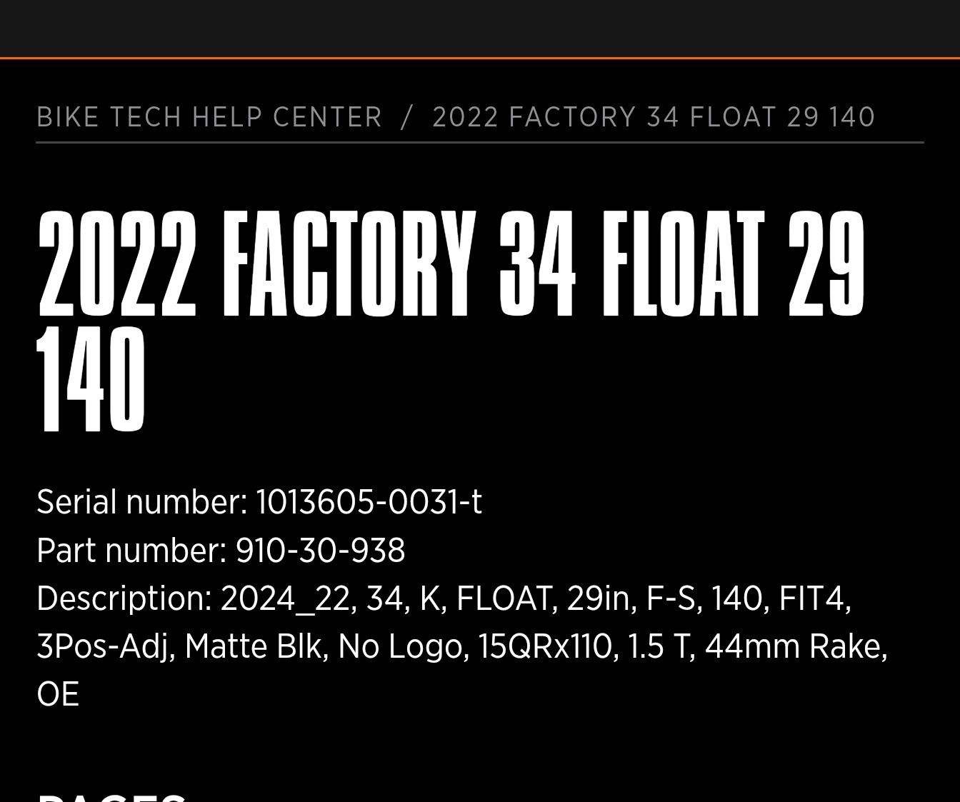 Fox 34 factory  140mm