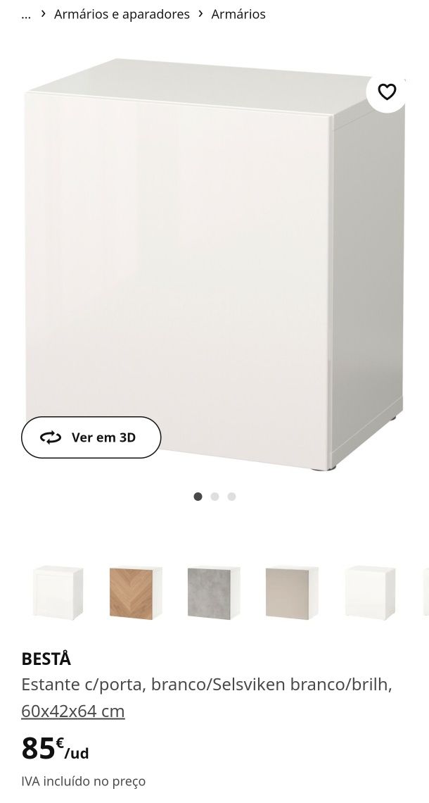 Armário c/ porta branco brilho