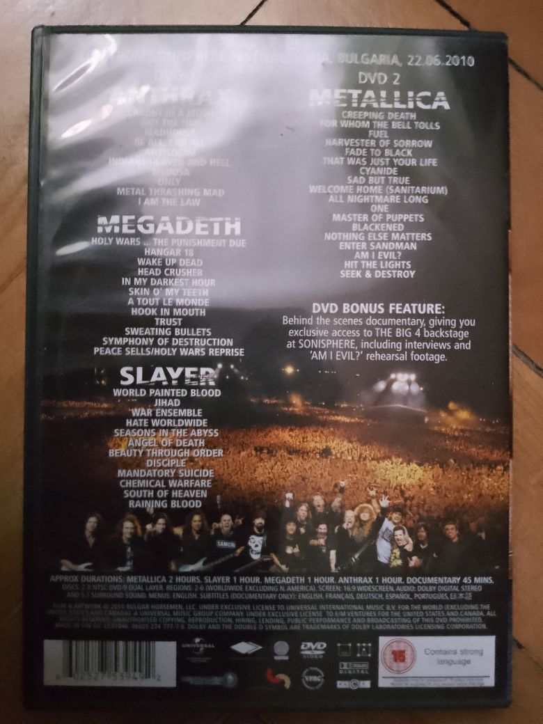 The Big Four Metallica Slayer Megadeth Anthrax Live in Sofia DVD