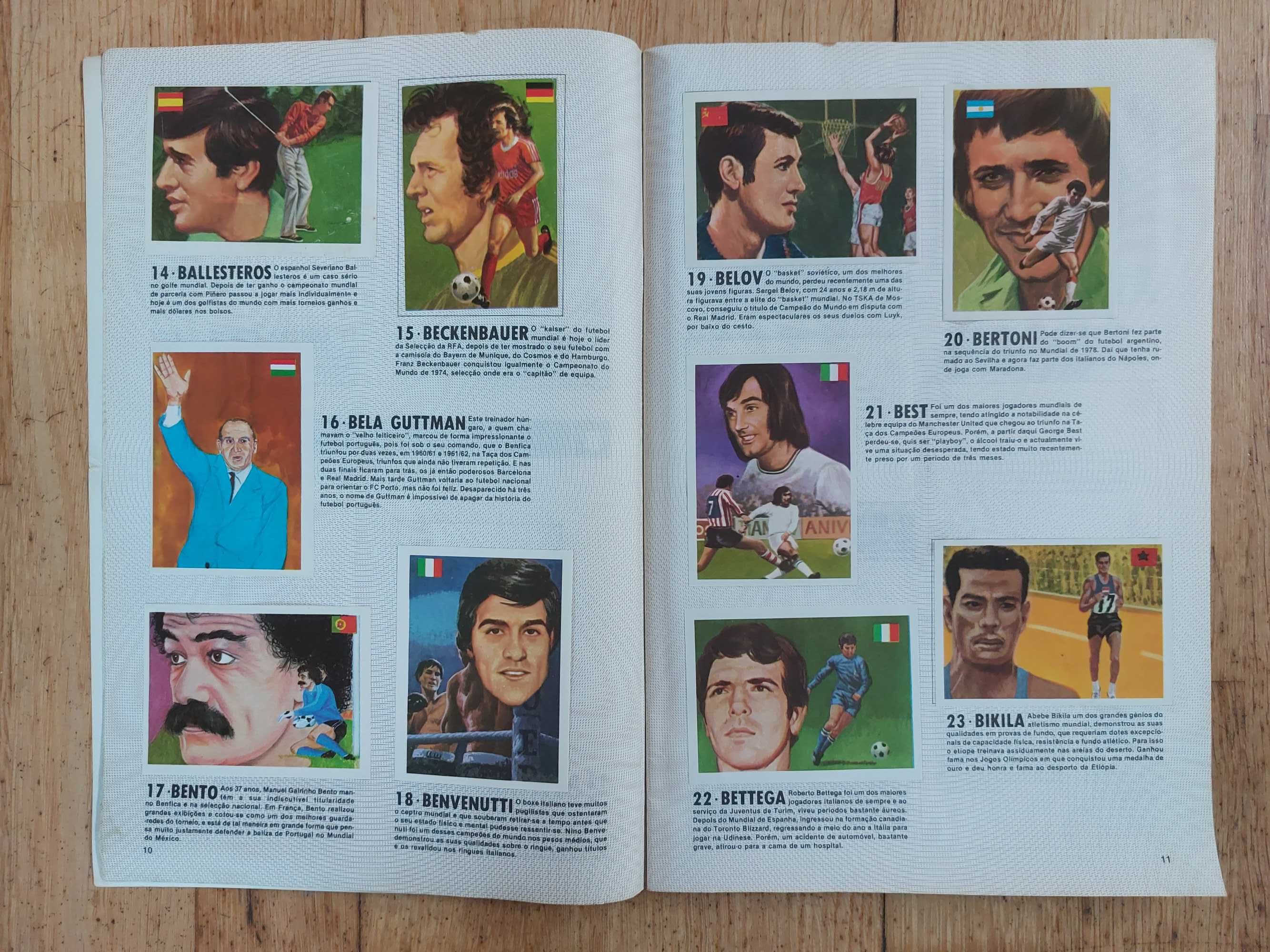 Colecção de cromos "Ases Mundiais do Desporto"- Completa