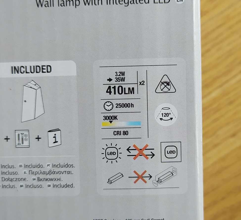 Kinkiet LED trapez nowoczesny biały