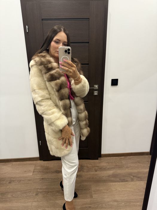 Futro naruralne z norek, sobole rozm. XS S nowe