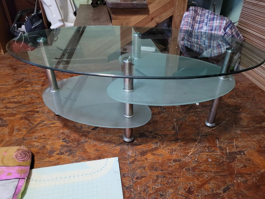 Стіл скляний 110×42