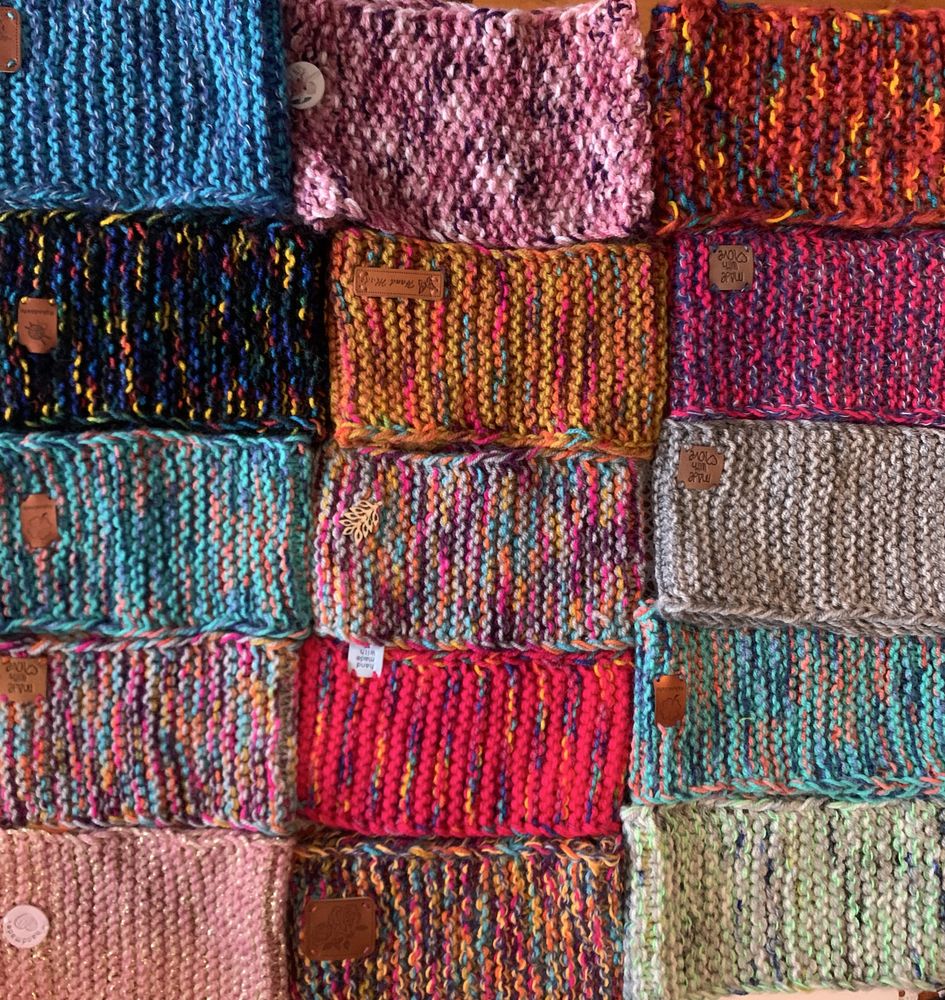 Opaska handmade zrobiona na drutach