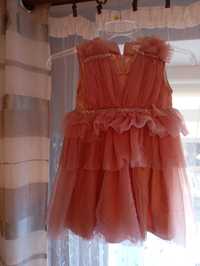 Sukienka tiulowa z cyrkoniami dla dziewczynki rozmiar 110