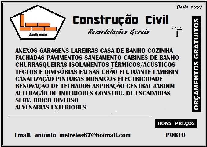 Obras/Remodelações Gerais todo pais (Bom Preço)