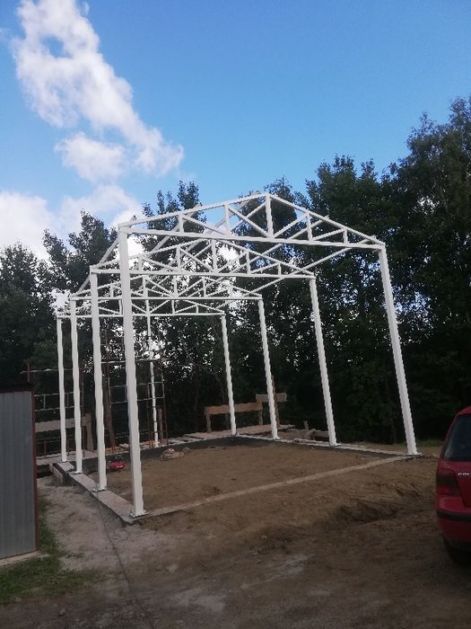 Hala magazyn garaż konstrukcja kratownica dźwigary słupy 6x20x4 laser