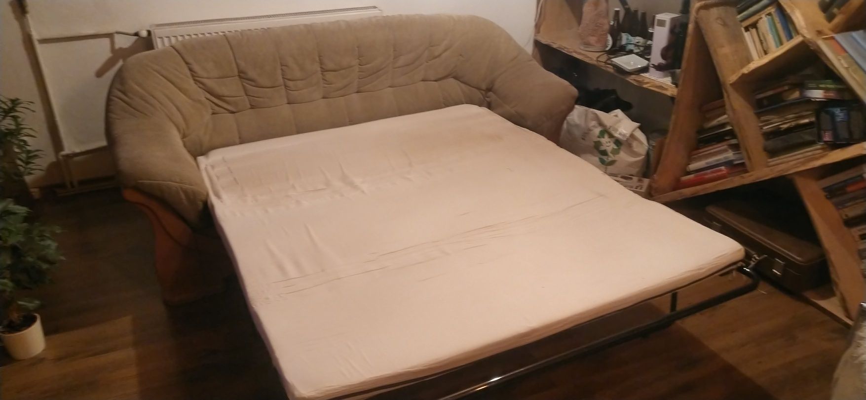Zestaw wypoczynkowy dąb komplet fotele kanapa z funkcją spania sofa