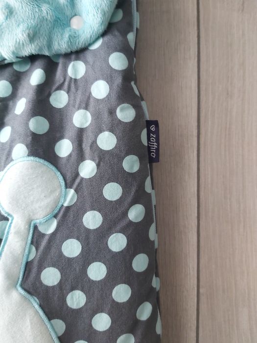 Śpiworek do wózka fotelika zaffiro niebieski minky ocieplany