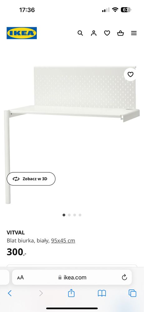 Biurko do zestawu Vitval Ikea