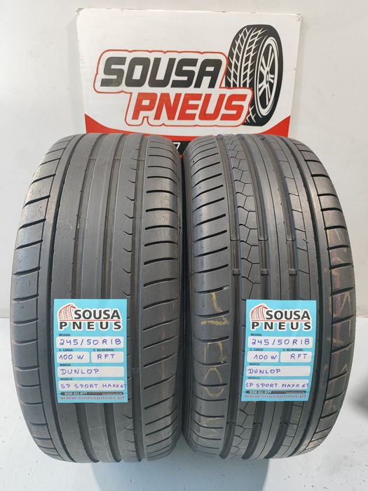 2 pneus semi novos 245-50R18 Dunlop RFT - Oferta dos Portes