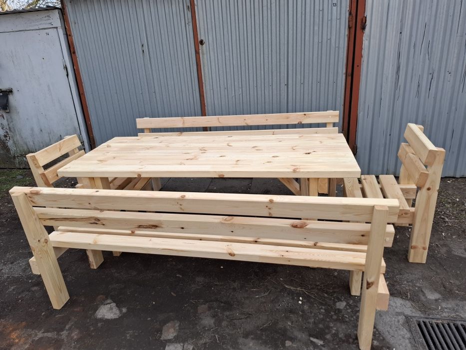 Meble ogrodowe, stół, ławka, krzesła