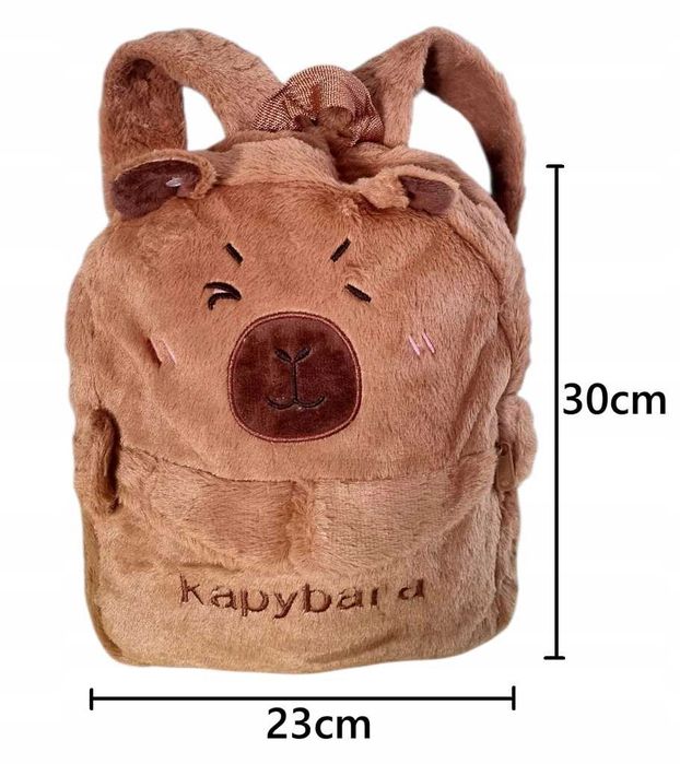 Plecak torba pluszowy Kapibara Capybara na suwak do przedszkola szkoły