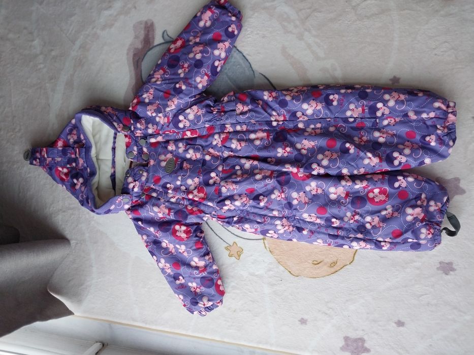 Яскравий теплий комбінезон для дівчинки. Справжній скарб в холодінь!