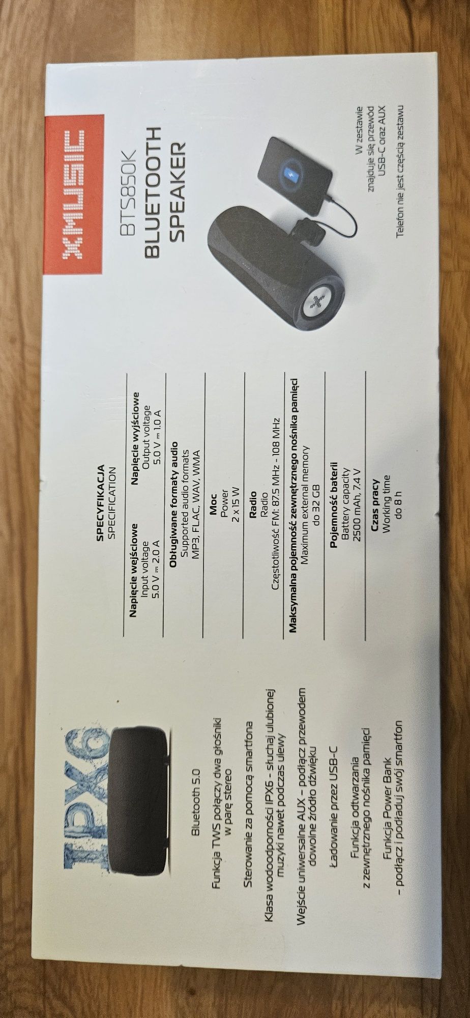 Głośnik Bluetooth XMUSIC BTS850K