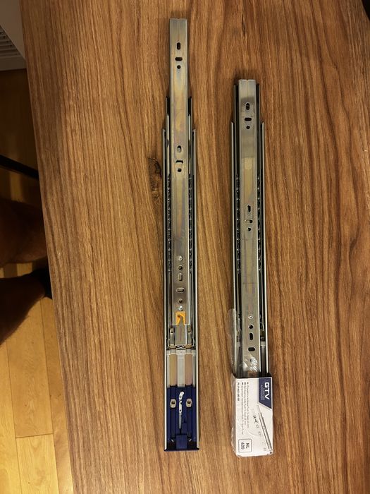 Prowadnice GTV GX kulkowe H45 L400 mm push to open pełny wysuw 2 szt