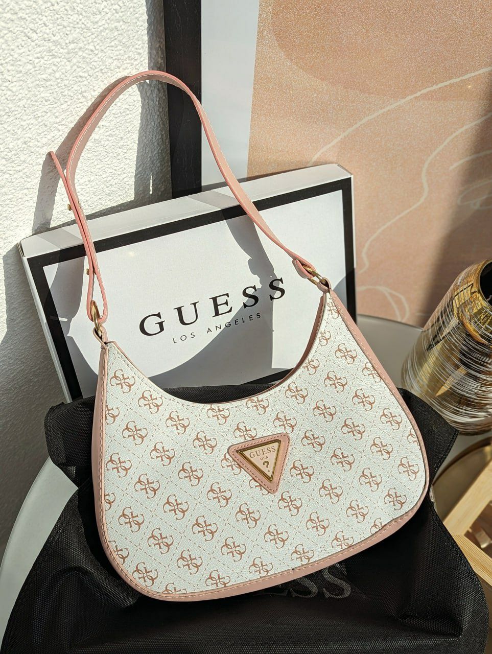 Женская сумка Guess хобо, вместительная сумка, жіноча сумочка, Гес