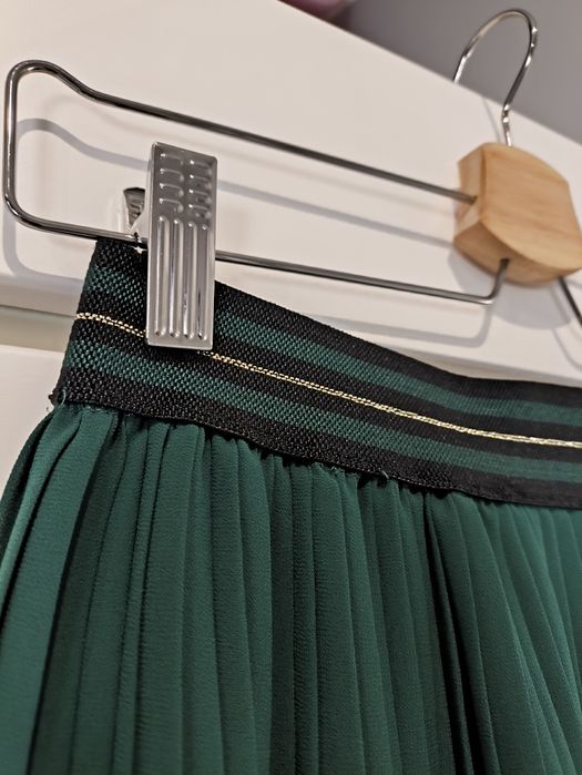 Spódnica damska świąteczna plisowana butelkowa zieleń rozmiar uni