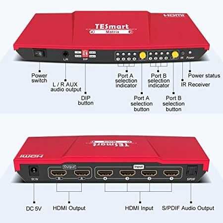 Przełącznik KVM switch 4x2 HDMI 3D Full HD 1080P 4K 30Hz Powystawowy