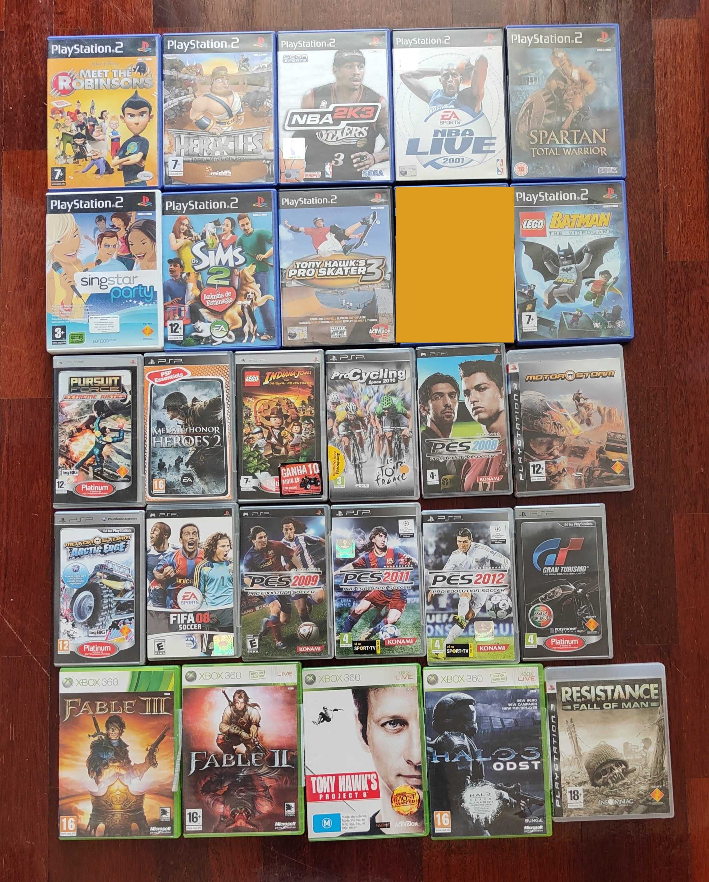 Jogos PS2 PS3 PSP Xbox Vários Preço Unidade