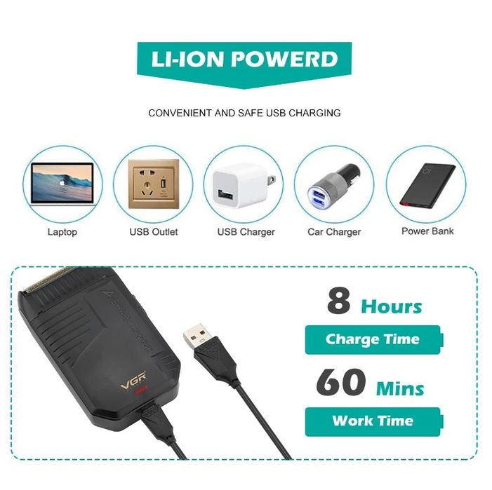 Бритва шейвер с триммером акуммуляторная электробритва VGR