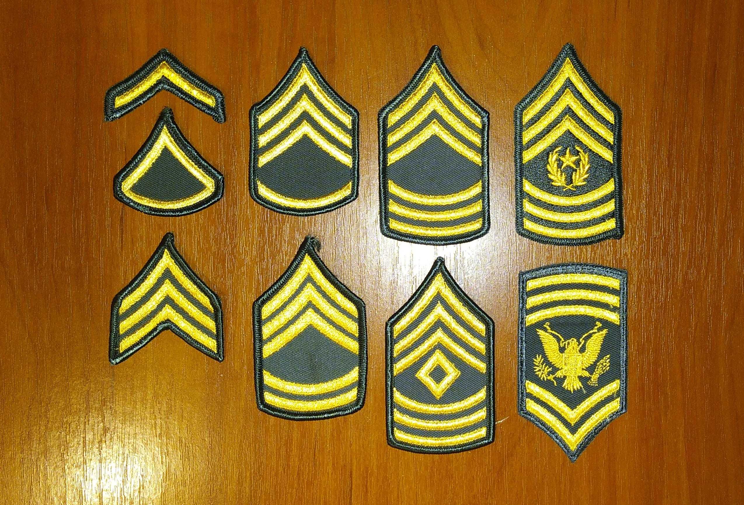 Нашивка (шеврон) US Army (США - USA) + USN, USMC, USAF - звания