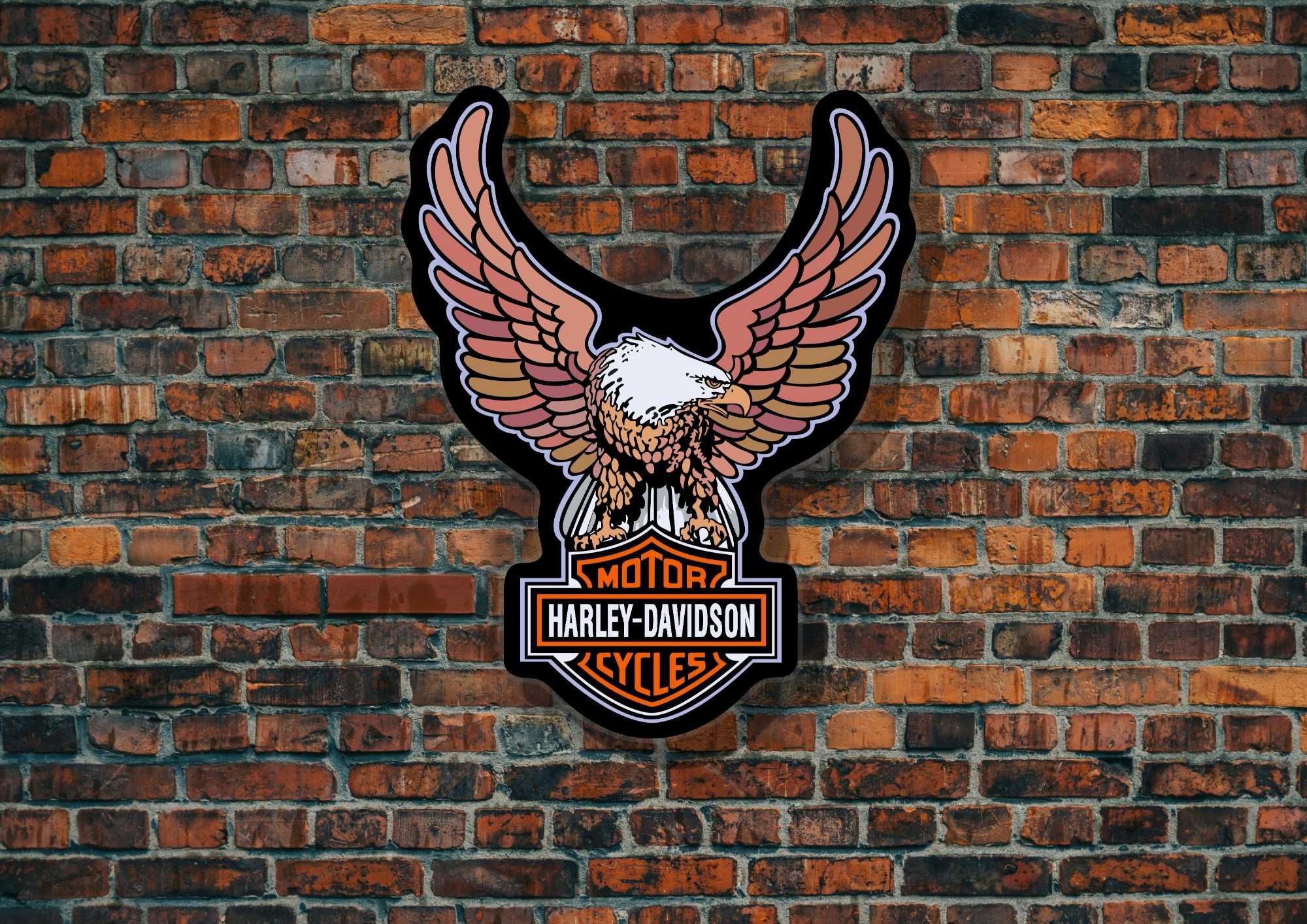 Szyld HARLEY DAVIDSON, Logo H-D, LED NEON, Reklama, Emblemat