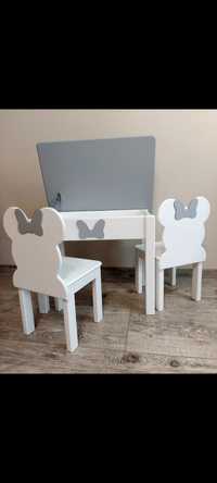 Meble drewniane dla dzieci stolik i dwa krzesełka 92-116
