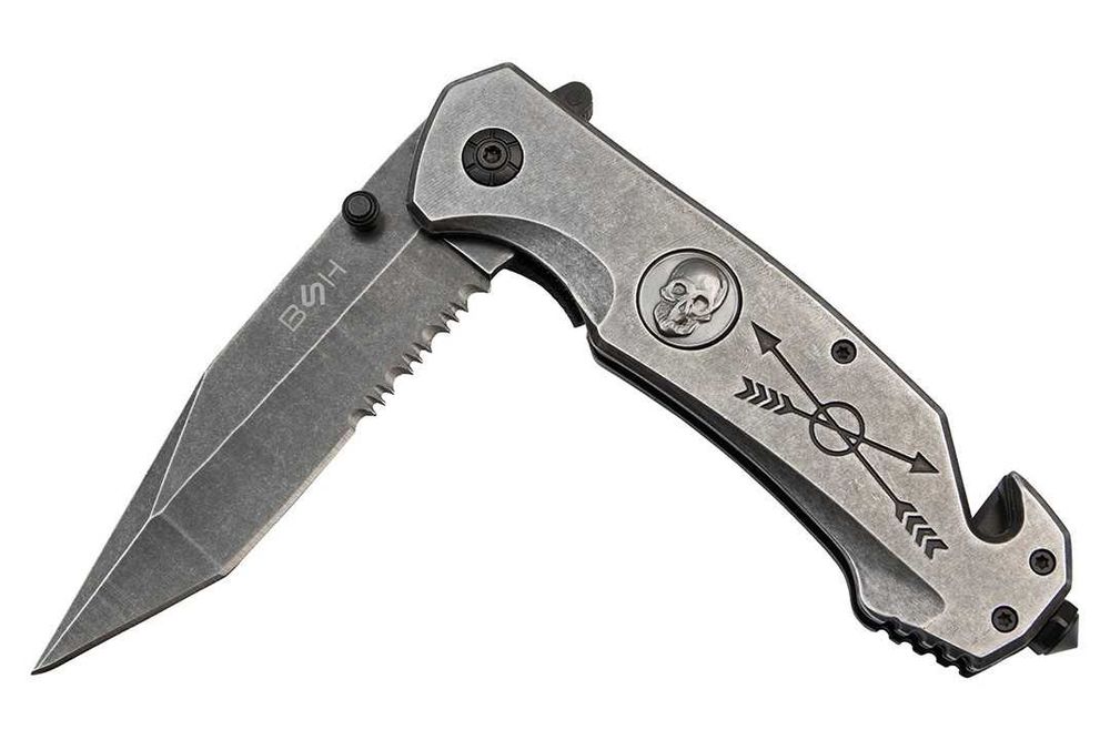 Nóż ratowniczy sprężynowy składany taktyczny BSH N-363C punisher