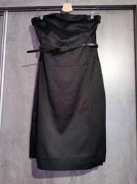 Sukienka ołówkowa czarna bez ramiączek