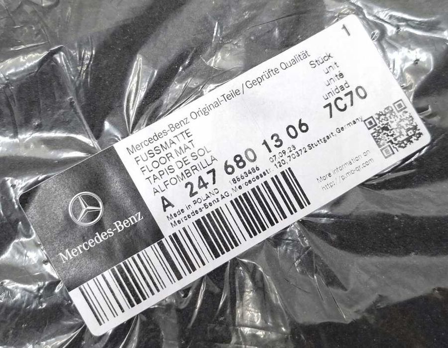 Oryginalne Dywaniki Welurowe MERCEDES AMG A W177 B W247 CLA W118
