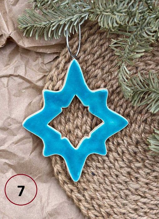 Ялинкові прикраси ручної роботи. Керамічні прикраси для дому