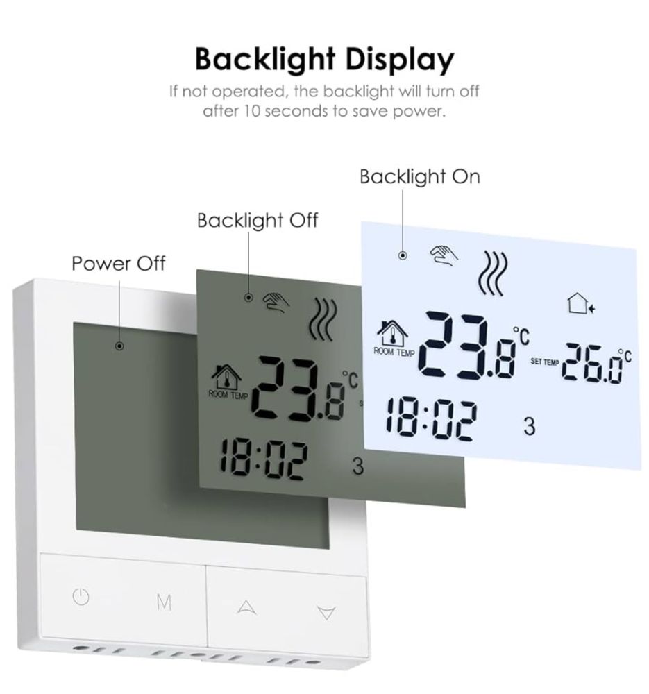 Termostat Beok TDS72-WIFI-WPB-TY do stwrowania kotłem gazowym