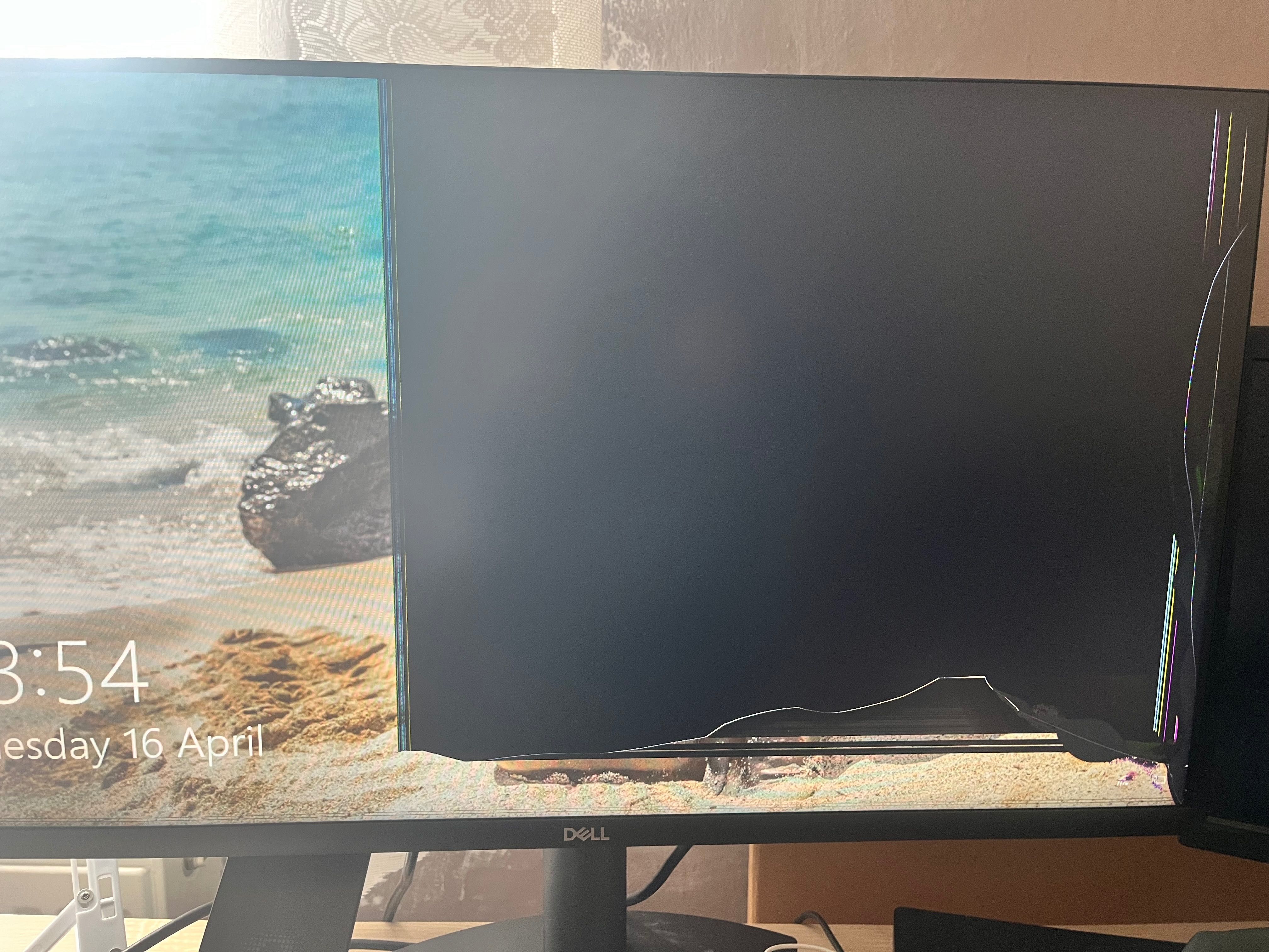 DELL Monitor 27”, full HD, płaski, S2721HSX, uszkodzony