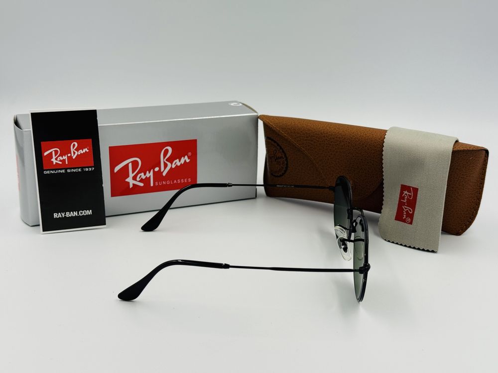 Солнцезащитные круглые очки Ray Ban Round Metal 3447 Green 50мм стекло