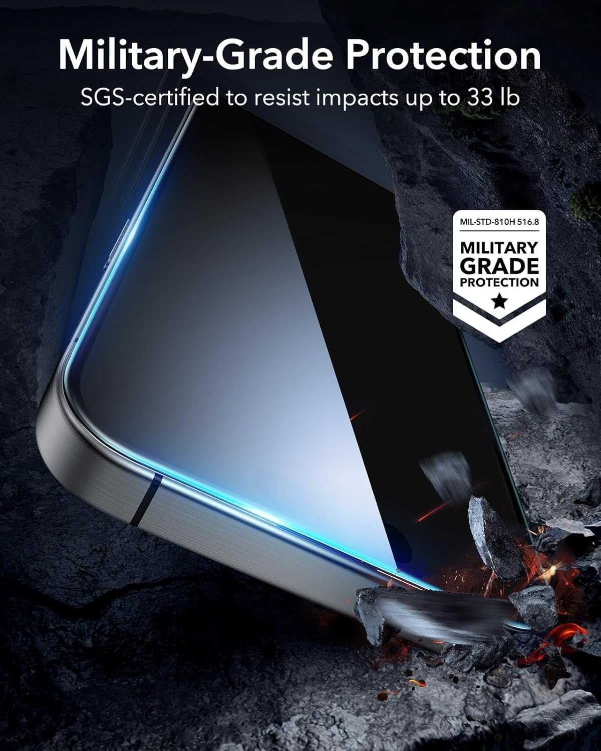 ESR Privacy szkło hartowane iPhone 15 PRO MAX filtr prywatyzujący 3szt
