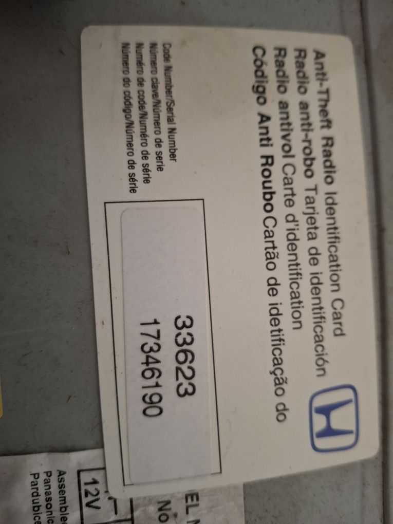Radio do Hondy CRV3