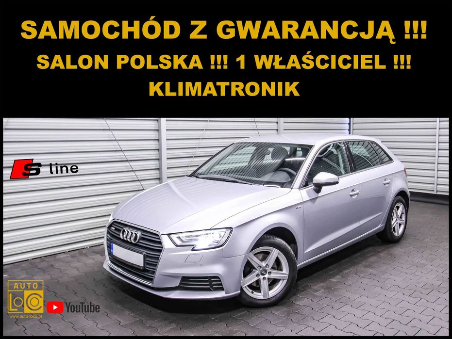 Audi A3 Sportback Salon POLSKA + 1 Właściciel + Klimatronik + Xenon = BRUTTO 23% !!!