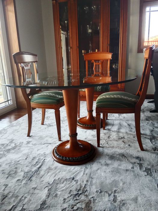 Mesa de vidrio + 4 cadeiras (como novo)