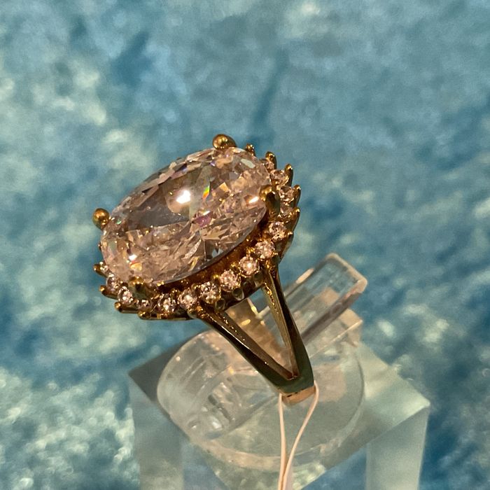Anel em prata banhado a ouro tam,16 mm