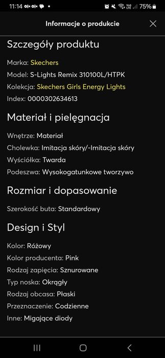 Świecące buty skechers