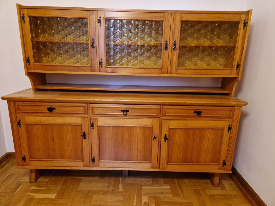 Kredens witryna szafka wisząca PRL Swarzędz Zielonogórska Fabryk Mebli