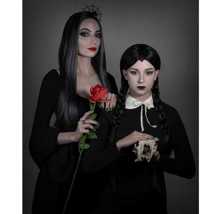 peruka Wednesday Addams - dla kobiet i dziewcząt, naturalny wygląd