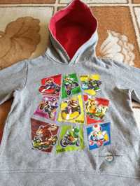 Fajna bluza Super Mario 116 z kapturem Yoshi,Luigi,Warto,Smok,Grzybek