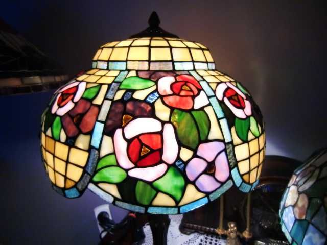 Kolekcjonerska  Lampa Tiffany duża kwiaty 2 Szt. dla pasjonatów