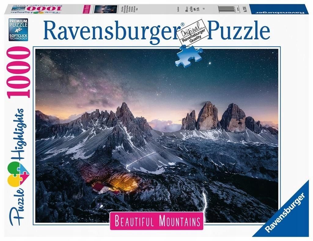 Puzzle 1000 Tre Cime, Dolomity, Ravensburger